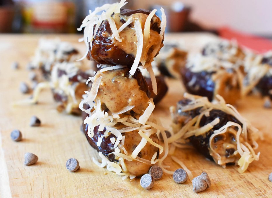 Almond Butter Stuffed Dried Dates