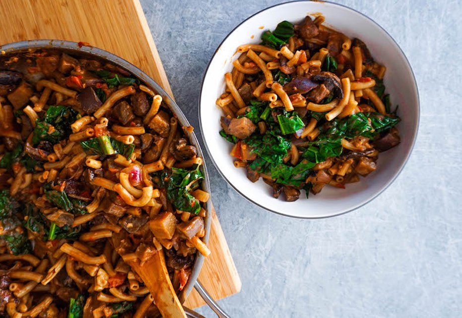 Creamy Vegan Shiitake & Kale Pasta