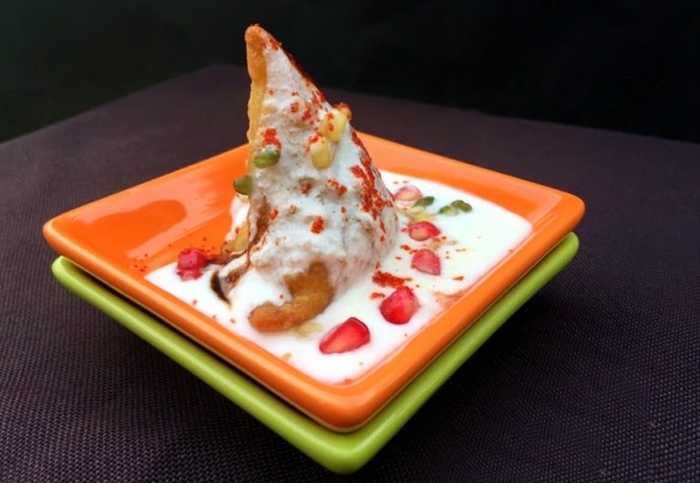Dahi Samosa Chaat Recipe | Vegandietfood.com