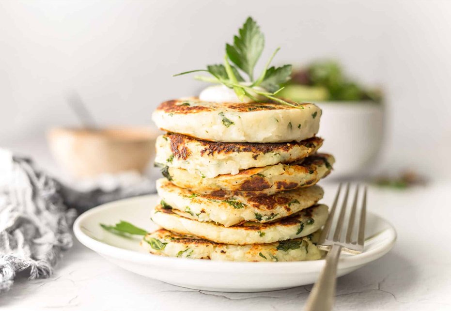 Garlicky Mashed Potato Cake