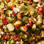 Roasted Brussels Sprouts With Honey, Almonds and Chile