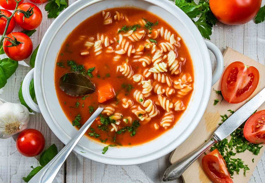 Tomato & pasta soup recipe