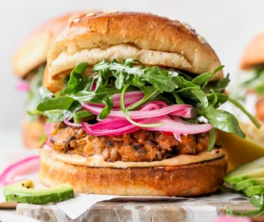 Smoky Wild Rice Mushroom Veggie Burgers